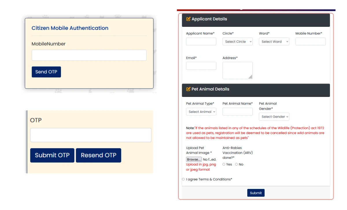 GHMC Pet License Registration Process