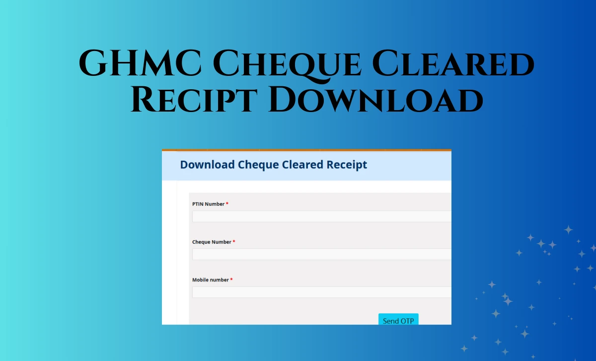 GHMC property tax cheque cleared receipt