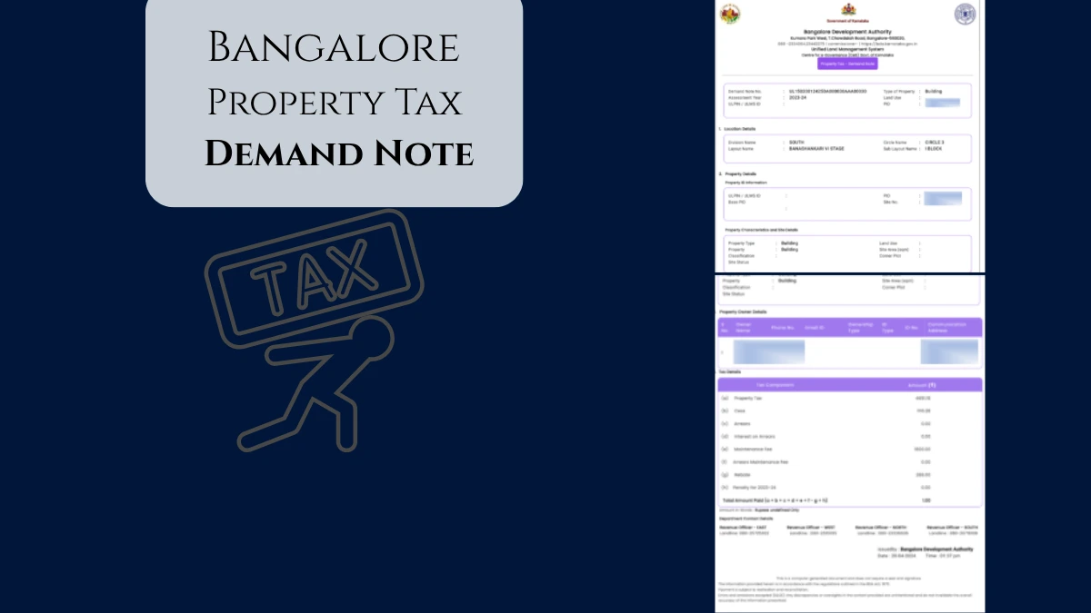 BDA Property Tax Demand Note
